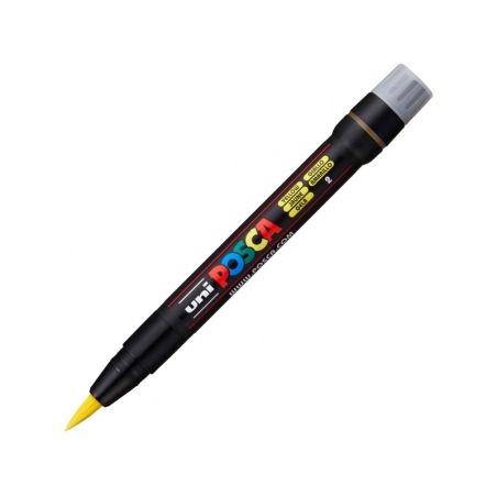 Marqueur posca pointe pinceau jaune