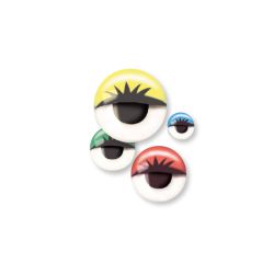 40 Yeux Assortis avec Cils Couleurs - Graine Créative