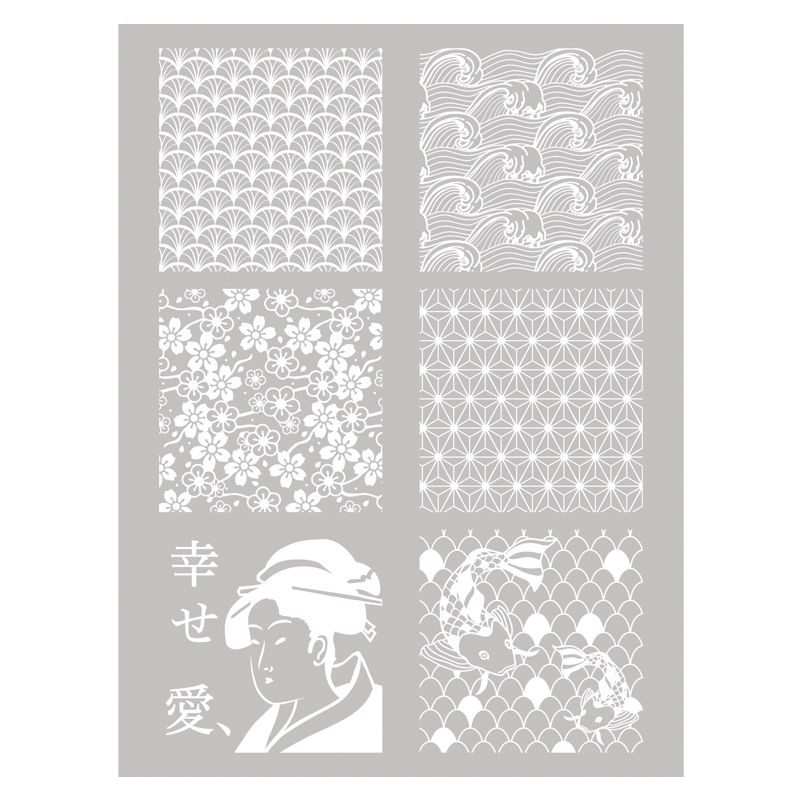 Pochoir Pâte Polymère Modèle Japon Graine Créative