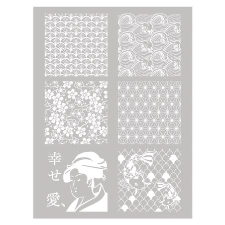 Pochoir Pâte Polymère Modèle Japon Graine Créative