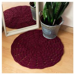 Kit Crochet Tapis Mandala RibbonXL Marron Rouille