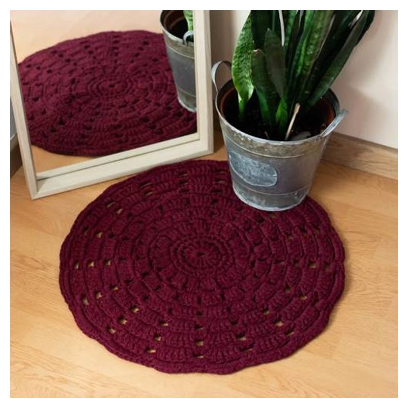 Kit Crochet Tapis Mandala RibbonXL Marron Rouille