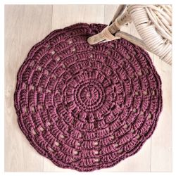 Kit Crochet Tapis Mandala RibbonXL Marron Rouille