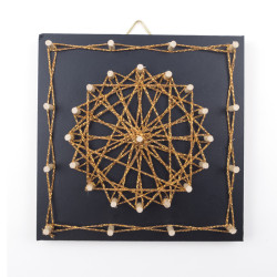 🖼️ Tableau String Art Rosace 11x11 cm – Kit DIY Graine Créative