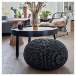 Kit DIY Pouf Hoooked Zpagetti – Tricot ou Crochet – Anthracite