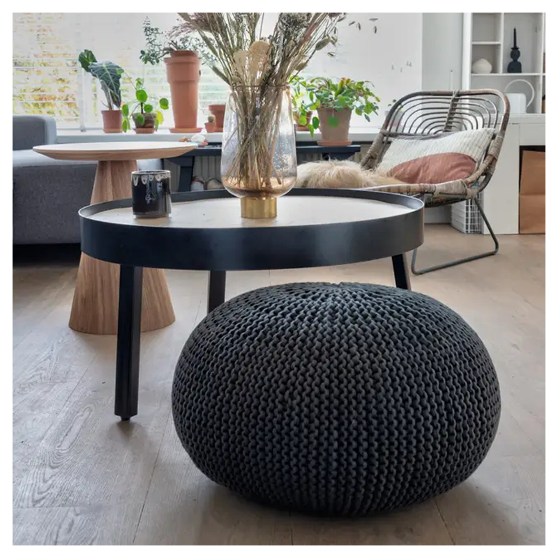 Kit DIY Pouf Hoooked Zpagetti – Tricot ou Crochet – Anthracite