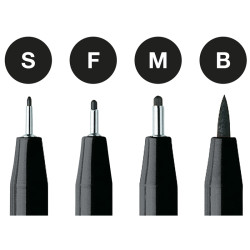 4 feutres Pitt Artist Pen Noir Faber-Castell