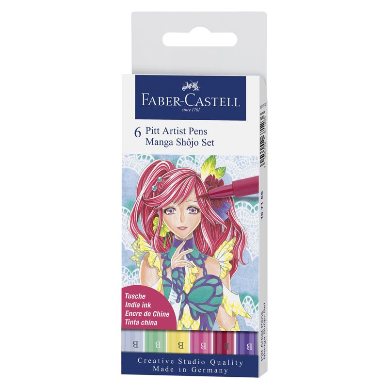 6 feutres Pitt Artist Pen Manga Shojo Faber-Castell