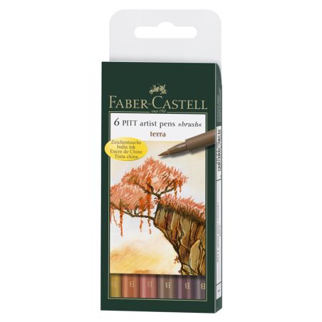 6 feutres Pitt Artist Pen Couleurs terre Faber-Castell