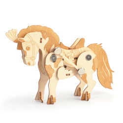 Maquette 3D bois mécanique Cheval - Graine créative - Dès 8 ans
