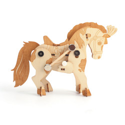 Maquette 3D bois mécanique Cheval - Graine créative - Dès 8 ans