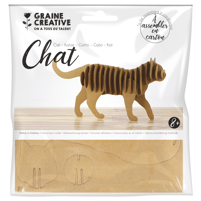 Maquette en carton Chat - Graine Créative - Activité enfant dès 6 ans