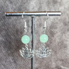 Boucles d'Oreilles Aventurine Verte et Bouddha Lotus