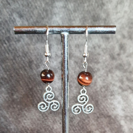 Boucles d'oreilles Oeil de Taureau et Triskell