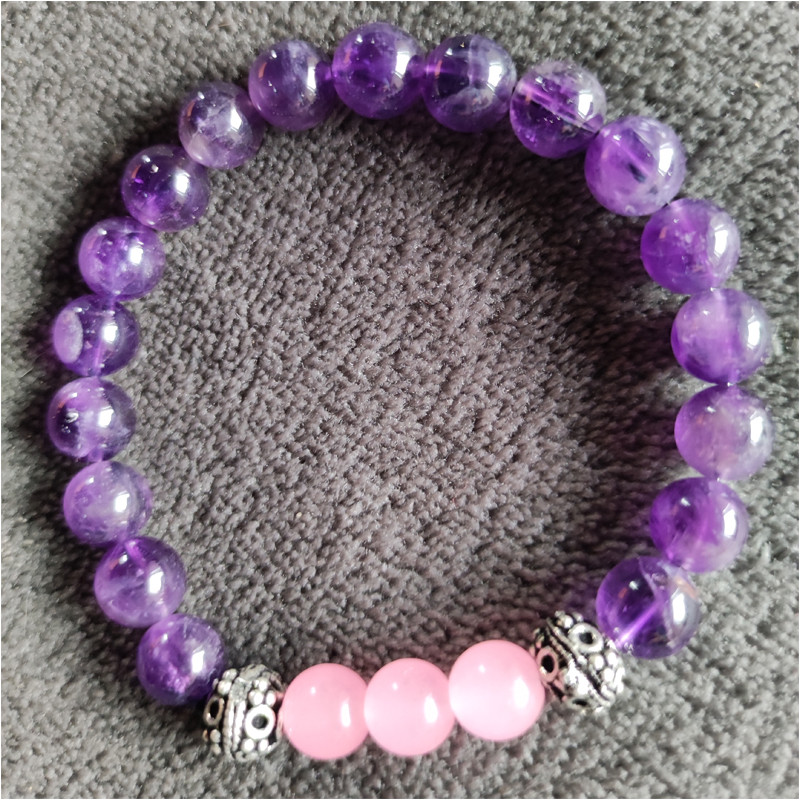 Bracelet Quartz Rose et Améthyste