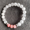 Bracelet rhodocrosite et cristal de roche (craquelé)