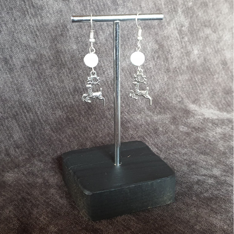 Boucles d'Oreilles Howlite du Brésil et Rennes