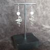 Boucles d'Oreilles Quartz Rose et Flamants Rose