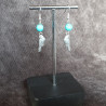Boucles d'Oreilles Howlite Turquoise et Perroquets