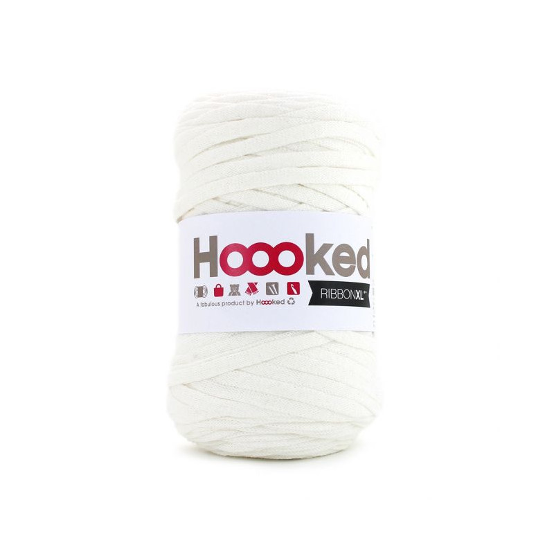 Fil Ribbon XL Pearl White - Bobine 250g - Hoooked