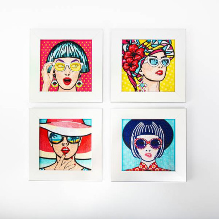Kit Broderie Diamant Mini Dotz - Modern Women - 4 Motifs à Broder