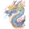 Kit Broderie Diamant Neon Noir - Dragon - Créature Légendaire sur Toile Flock