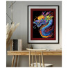 Kit Broderie Diamant Neon Noir - Dragon - Créature Légendaire sur Toile Flock