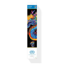 Kit Broderie Diamant Neon Noir - Dragon - Créature Légendaire sur Toile Flock