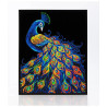 Kit Broderie Diamant Neon Noir - Peacock - Paon en Strass Fluorescents