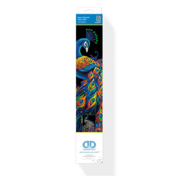 Kit Broderie Diamant Neon Noir - Peacock - Paon en Strass Fluorescents