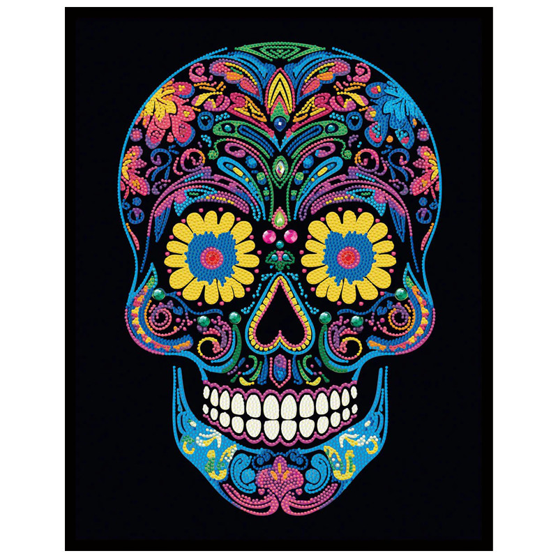 Broderie Diamant - Néon Noir - Sugar Skull