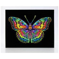 Kit Broderie Diamant Neon Noir - Butterfly - Papillon Fluo sur Fond Noir