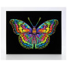 Kit Broderie Diamant Neon Noir - Butterfly - Papillon Fluo sur Fond Noir