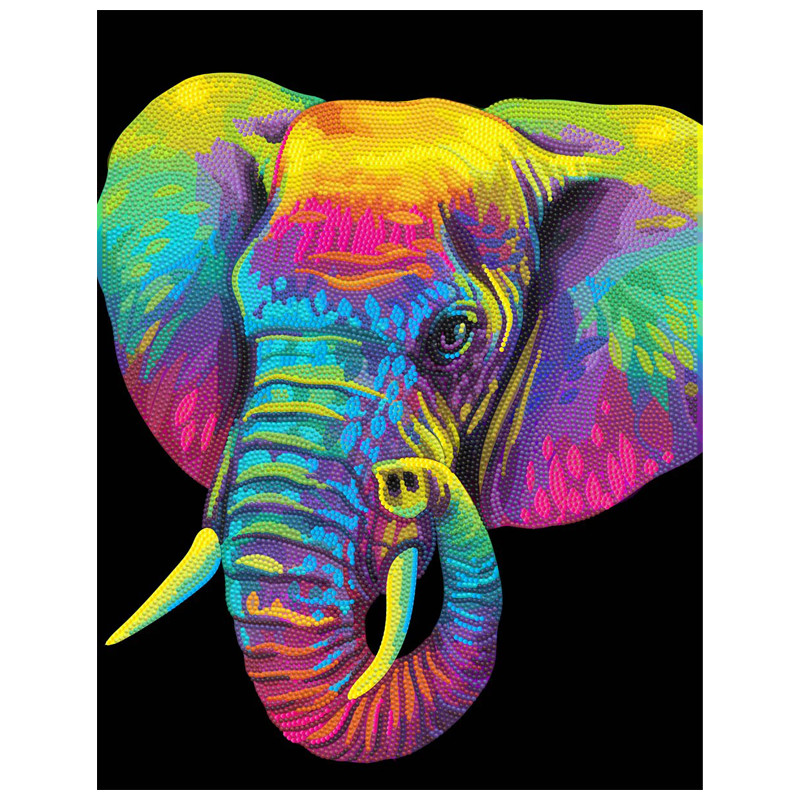 Broderie Diamant - Néon Noir - Elephant