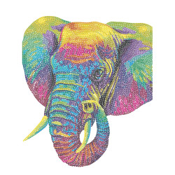 Kit Broderie Diamant Neon Noir - Elephant - Animal Fluo sur Fond Noir