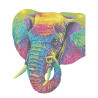 Kit Broderie Diamant Neon Noir - Elephant - Animal Fluo sur Fond Noir