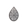 2 Charms Goutte 35 mm - Laiton brut finition argent - Pour bijoux DIY