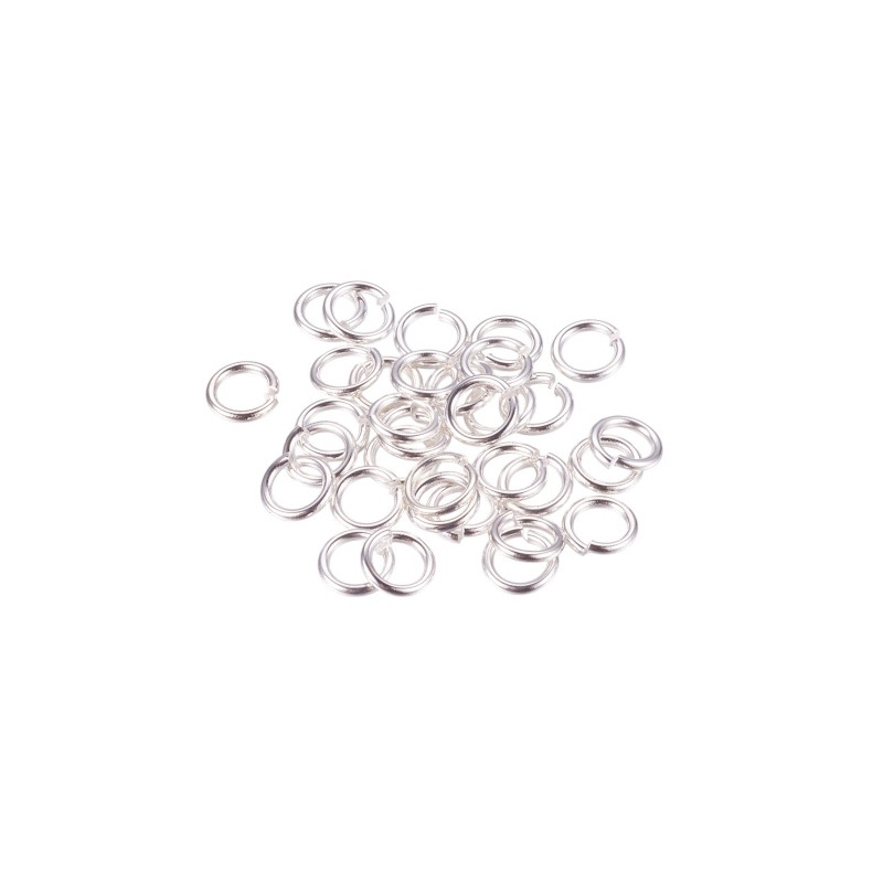 15 Anneaux Ouverts Argent 7 mm - Accessoires Bijoux DIY - Laiton Brut