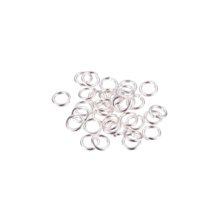 15 Anneaux Ouverts Argent 7 mm - Accessoires Bijoux DIY - Laiton Brut