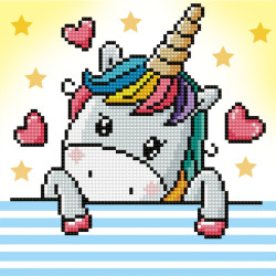 Coffret Broderie Diamant Enfant - Dotzies Licorne Amoureuse Dès 6 Ans