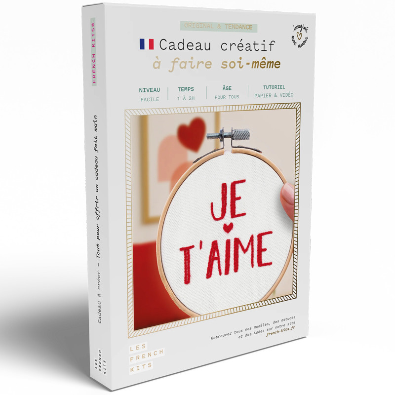 kit broderie Je t’aime DIY complet