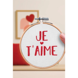 Kit broderie Je t’aime DIY - Cadeau romantique fabriqué en France