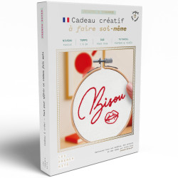 Kit broderie Bisou DIY - Cadeau fait main fabriqué en France