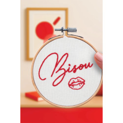 Kit broderie Bisou DIY - Cadeau fait main fabriqué en France