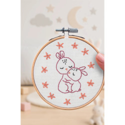 Kit broderie Lapins Câlins DIY - Décoration tendre enfant