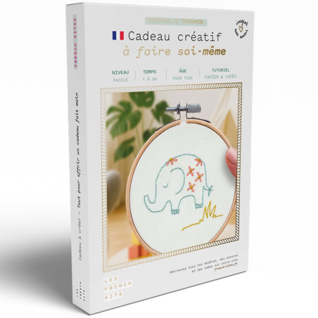 kit broderie éléphant rêveur DIY complet