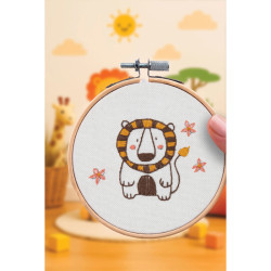 Kit broderie Lion DIY - Décoration enfant chaleureuse