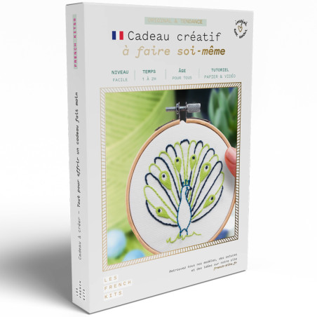 kit broderie paon DIY complet