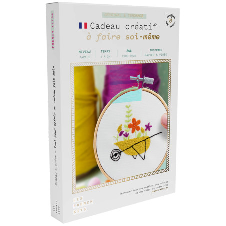 kit broderie brouette végétale DIY complet