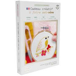 kit broderie oiseau printanier DIY complet